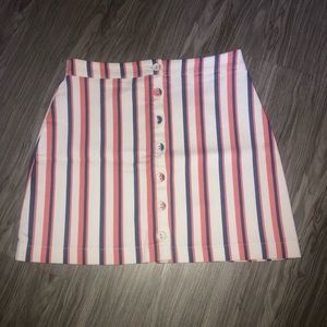 Striped Button Up Skirt